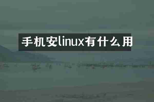 手机安linux有什么用