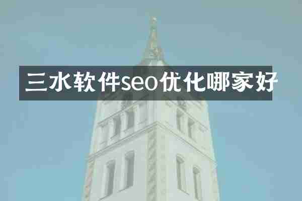 三水软件seo优化哪家好
