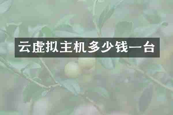 云虚拟主机多少钱一台