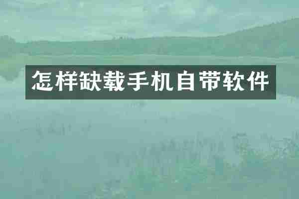 怎样缺载手机自带软件