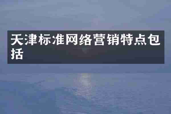 天津标准网络营销特点包括