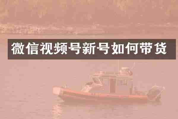 微信视频号新号如何带货