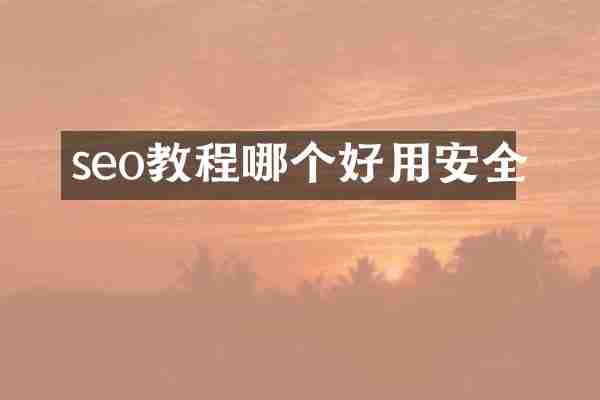 seo教程哪个好用安全