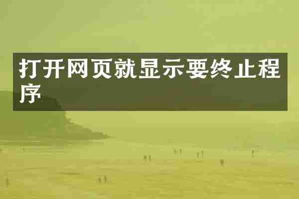 打开网页就显示要终止程序