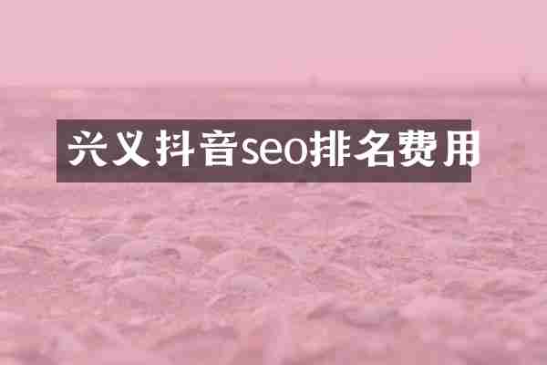 兴义抖音seo排名费用