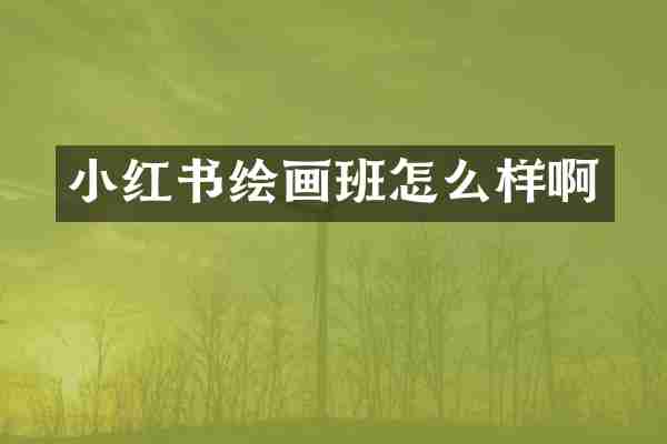 小红书绘画班怎么样啊