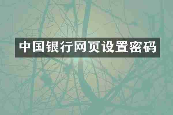 中国银行网页设置密码