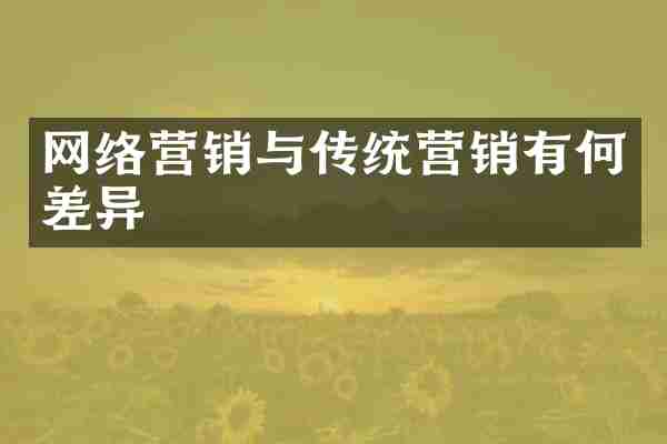 网络营销与传统营销有何差异