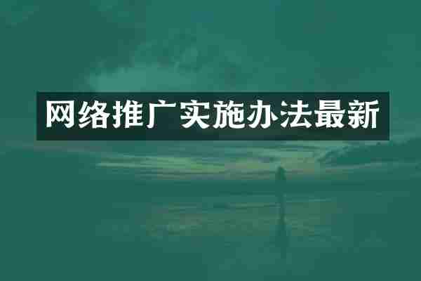 网络推广实施办法最新