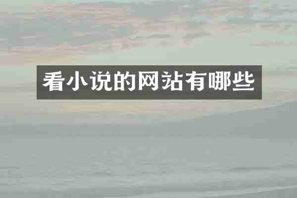 看小说的网站有哪些