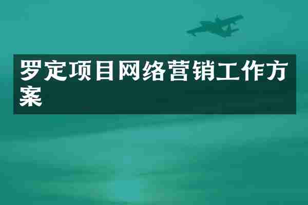 罗定项目网络营销工作方案