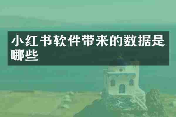 小红书软件带来的数据是哪些