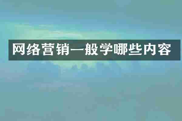 网络营销一般学哪些内容