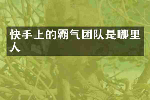 快手上的霸气团队是哪里人