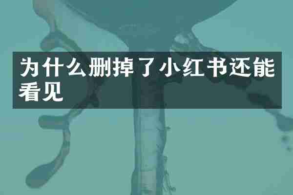 为什么删掉了小红书还能看见