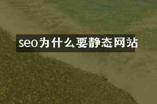 seo为什么要静态网站