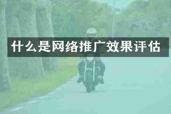 什么是网络推广效果评估