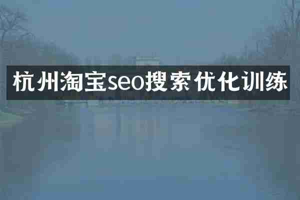 杭州淘宝seo搜索优化训练