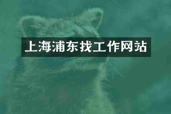 上海浦东找工作网站