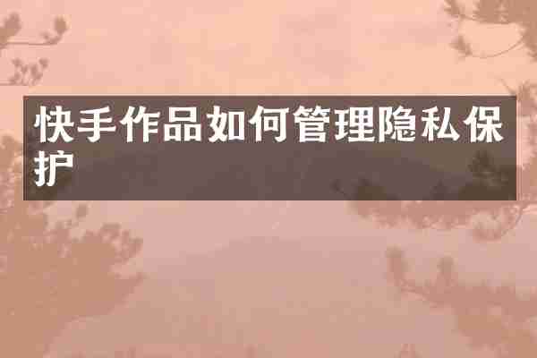 快手作品如何管理隐私保护