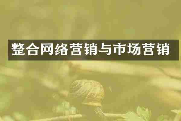 整合网络营销与市场营销
