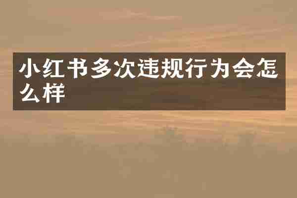 小红书多次违规行为会怎么样