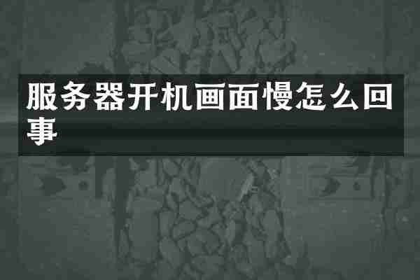 服务器开机画面慢怎么回事