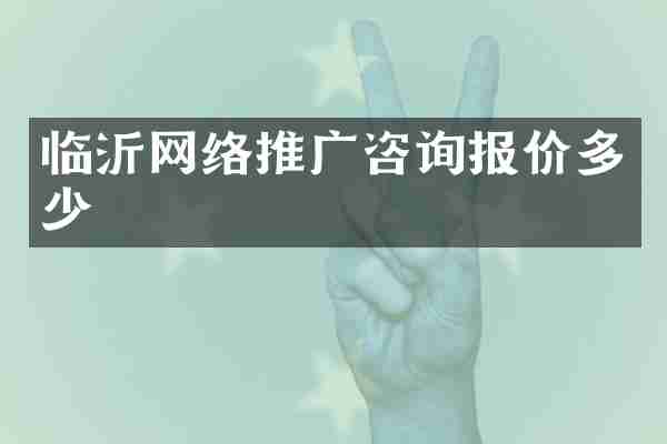 临沂网络推广咨询报价多少