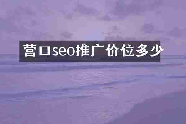 营口seo推广价位多少