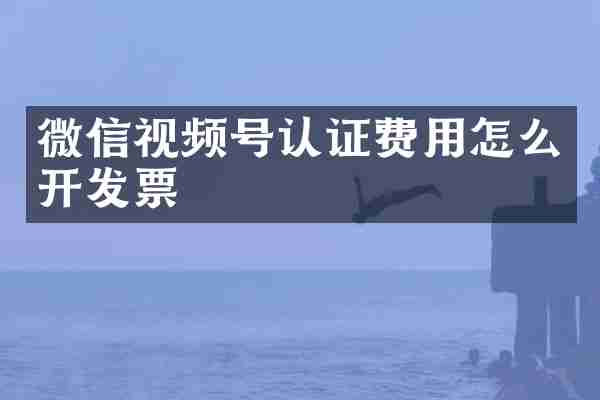 微信视频号认证费用怎么开发票