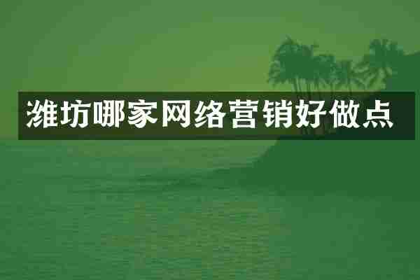 潍坊哪家网络营销好做点