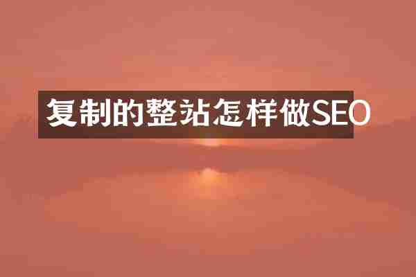 复制的整站怎样做SEO
