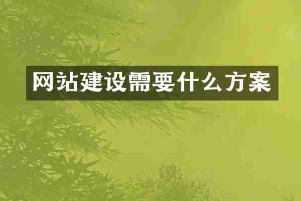 网站建设需要什么方案