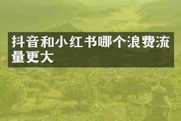 抖音和小红书哪个浪费流量更大