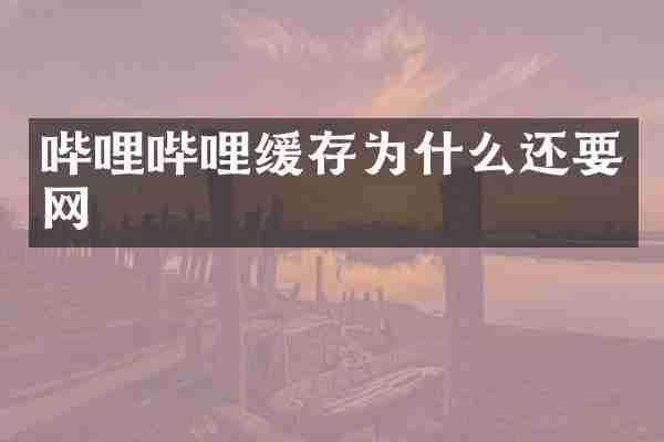 哔哩哔哩缓存为什么还要网