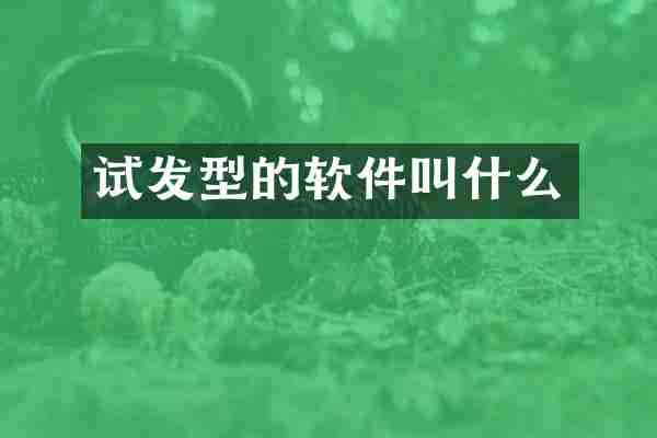 试发型的软件叫什么