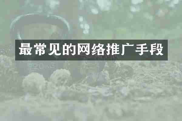 最常见的网络推广手段