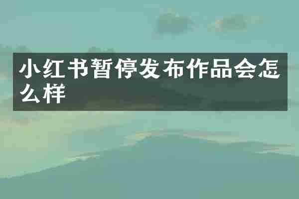 小红书暂停发布作品会怎么样