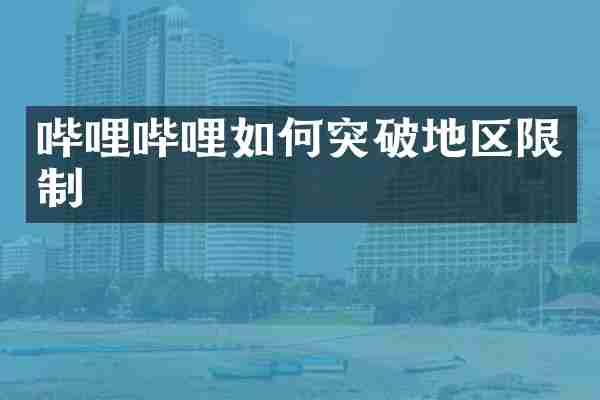 哔哩哔哩如何突破地区限制