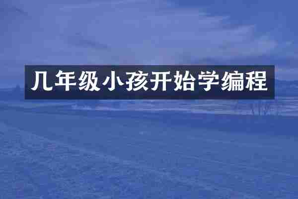 几年级小孩开始学编程