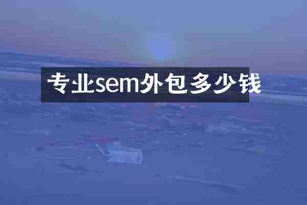 专业sem外包多少钱