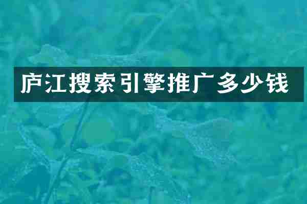 庐江搜索引擎推广多少钱