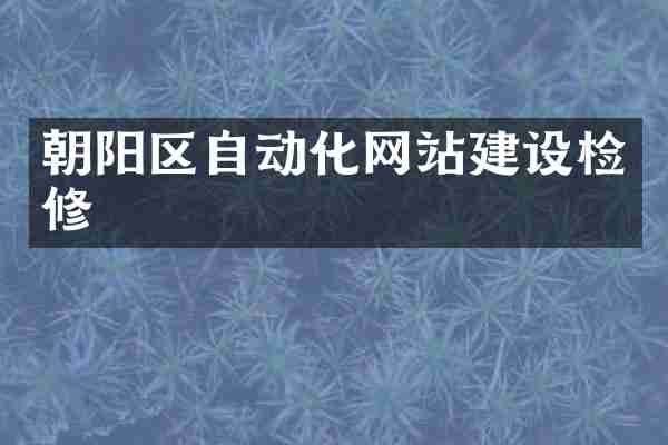 朝阳区自动化网站建设检修