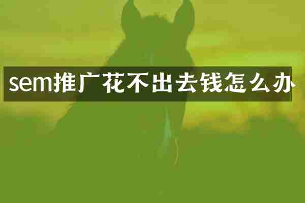 sem推广花不出去钱怎么办