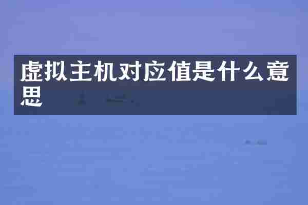 虚拟主机对应值是什么意思