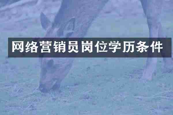 网络营销员岗位学历条件