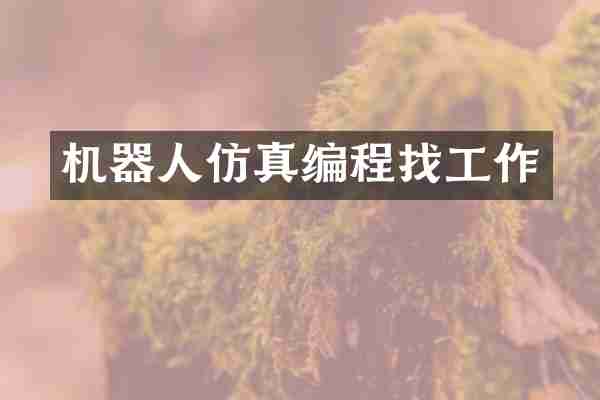 机器人仿真编程找工作