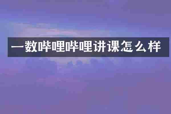 一数哔哩哔哩讲课怎么样
