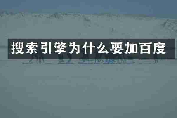 搜索引擎为什么要加百度