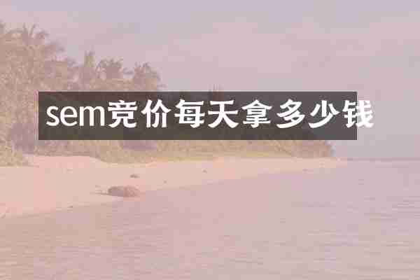 sem竞价每天拿多少钱